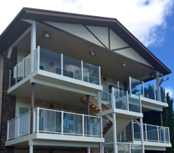 Century Railings – Glass Panels With White Posts